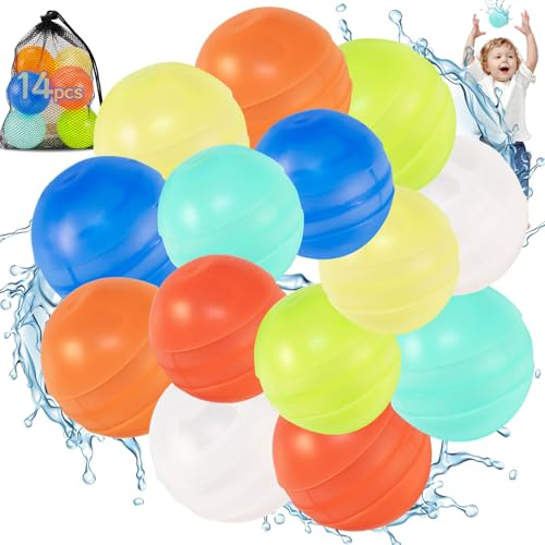 Bzavor Bombe d'acqua riutilizzabili, bombe d'acqua riutilizzabili, bombe d'acqua con chiusura automatica, bombe d'acqua ricaricabili per bambini, adulti, spiaggia, feste in piscina