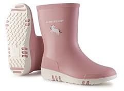 DUNLOP Bottes de pluie pour enfants Mini - 100% imperméable, bottes de pluie pour enfants ; filles & garçons - Rose - Taille 20-30