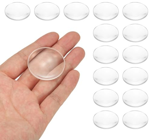 PATIKIL 15-pack biconvex lins, 37 mm dia. 42 mm brännvidd asfäriska optiska linser förstoringsglas pappersvikt akryl dubbel konvex för gör-det-själv kontorsskrivbord hem vetenskap experiment teleskop