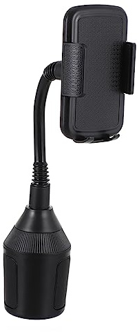 Operitacx Soporte para Móvil y Tablet Coche Flexible con Base para Portavasos Instalación Rápida y Estructura Antideslizante para Estabilidad Carretera