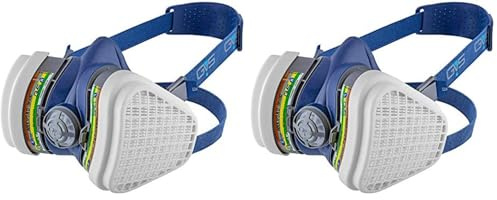 GVS FILTER TECHNOLOGY SPR494 Elipse ABEK1P3 semimaschera con filtri fissi senza manutenzione pronta all'uso M/L blu (Confezione da 2)