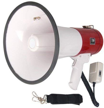 EX ELECTRONIX EXPRESS Rechargeable 50 Watt Loud Megaphone with Siren Bullhorn Speaker Outdoor Portable Amplifier