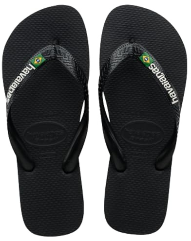 Havaianas - Brasil Logo, Tongs Iconiques, Confortables et Durables, Lanières avec le Drapeau du Brésil et Semelle Antidérapante aux Bandes Colorées, Adultes Unisexe