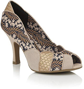 Ruby Shoo Dam Art Deco Matilda Peeptoe klackar, Guld, 37 EU