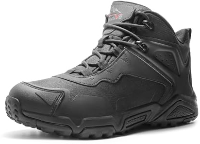 NORTIV 8 Men's Waterproof Hiking Boots Lightweight Mid Ankle Trekking Trails Outdoor Boots JS19001M,Size 8.5,Black,JS19001M