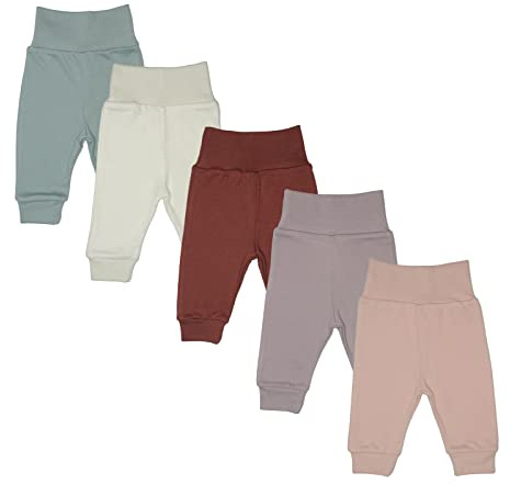 MEA BABY Unisex babybyxor av 100% bomull i 5-pack/pumpbyxor, babybyxor för pojkar Babybyxor för flickor, slip-on byxor (80, flickor3)