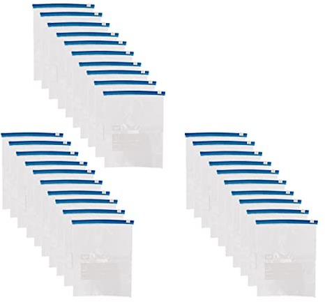 Sunmondo Zip Beutel 3l, wiederverwendbare Gefrierbeutel Zipper, 30 Stück, Druckverschlussbeutel