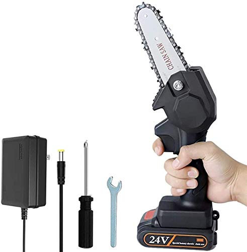 Electric Pruning Saw Mini Chainsaw Set Hand-held Pruning Saw Chainsaws Rechargeable Small Electric Saw Woodworking one Hand Electric Chain Saw Garden Logging Wood Cutting Pruning Logging,24V