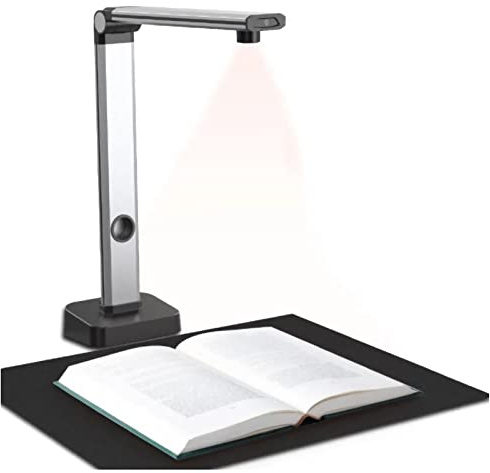 Bok- och dokumentskanner, 14 MP dokumentkamera för lärare, A3-skanner, flerspråkig OCR, PDF, Auto-Flatten & Deskew Tech, för PC-system, hemmakontor