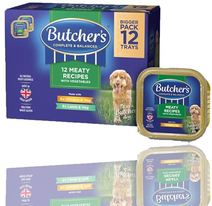 Fizporium Meat Wet Dog Food Trays, Adult Dog Meaty Recipes, Complementary Natural Wet Dog Food (12 x 150g)