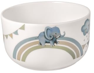 Villeroy & Boch - Boho Kids Walk Like an Elephant Children's Bowl, Porcelain Bowl in Boho Style, Children's Tableware Deep Bowl, 12.5 cm Ø, Dishwasher Safe, Microwave Safe, Multicolored