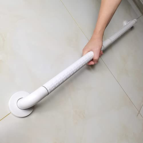 Alargamiento de Barras de Acero Inoxidable de Baño Agarraderas,Antideslizante de Nylon de Seguridad Pasamanos de Equilibrio,Bañeras de Pared Discapacidad Dispositivo de Asisten(Size:80cm,Color:Blanco)