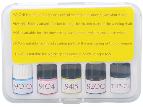 DHASUWT 5PCS Watch Oil Kit Synthetic Lubricating Oil, Smooth Repair Tool for Watchmaker Workers, Lubricant Watchmaker Tools for All Watch Movements, Watch Repair Tools & Kits