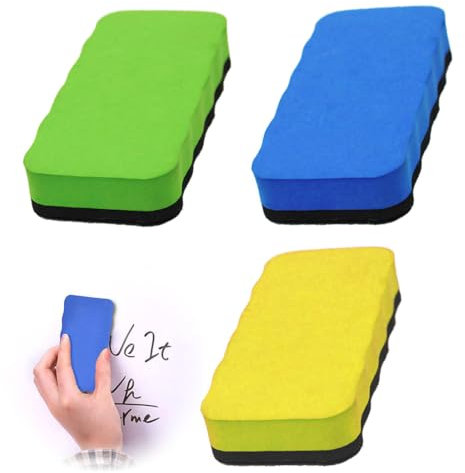 VONJUMA 3 Stück Whiteboard Schwamm Whiteboard Schwamm Magnetisch Whiteboard Radierer Schwamm Whiteboard Whiteboard Eraser Für Magnettafel Memoboard Schreibtafel 10.2×5.5×2Cm