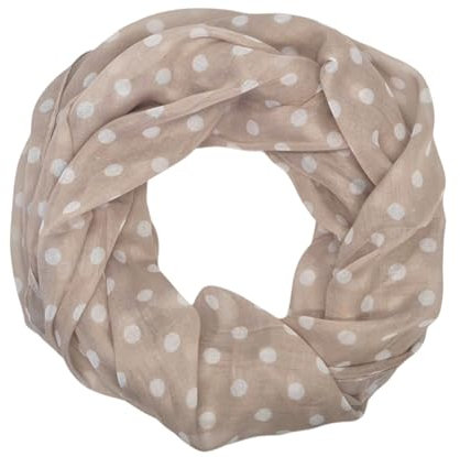 zarolo Damen Loop Schal Schlauchschal leicht, dünnes Halstuch gepunktet, Rundschal Tücher mit Punkten,Damen Loop Punkte weiche Viskose