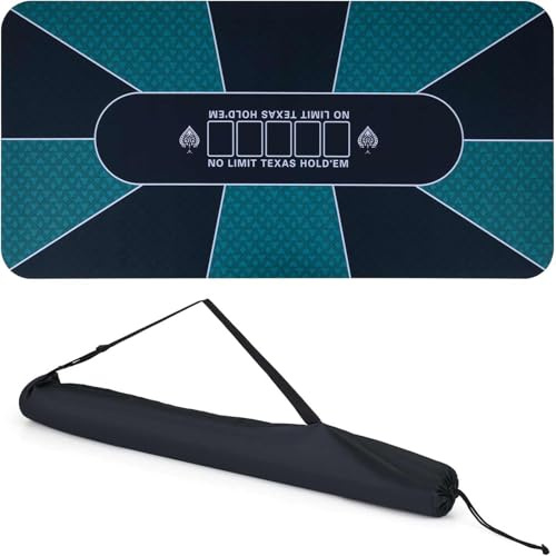 HOMASIS Tapis Poker Portable (10 Personnes, Rectangulaire 179 x 89 cm)