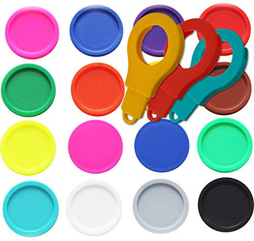 25 Einkaufswagenchips Pfandmarken EKW2 Wertmarken Farbe Bunt gemischt, Randmarken + 3 Chiphalter für Schlüsselbund von SchwabMarken