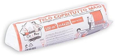 Telo copritutto multiuso 4x25 m 100 m² per pittura, vernice, acqua, polvere e umidità