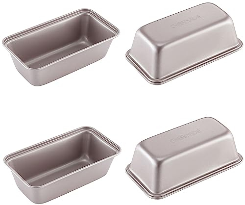 Lot de 4 mini moules à pain antiadhésifs en acier carbone de 15,2 cm pour pain rectangulaire et viande, pour gâteau, pain de viande, banane