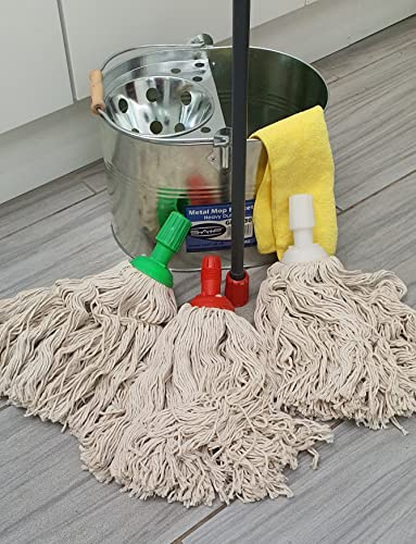 myAIMS 6pcs of Universal Plastic Twine Cotton Mop Head 16oz / 340gm Jumbo Large Mop Thick Absorbent Yarn For Everyday Home/Work Commercial Mop Heads for Heavy Duty