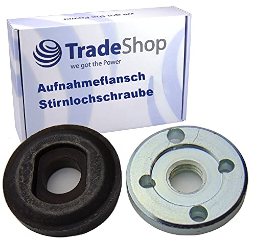 Trade-Shop 22mm Flansch Aufnahme + Stirnlochschraube M14 Gewinde für viele Bosch GWS PWS Winkelschleifer mit M14 Gewinde Spindel