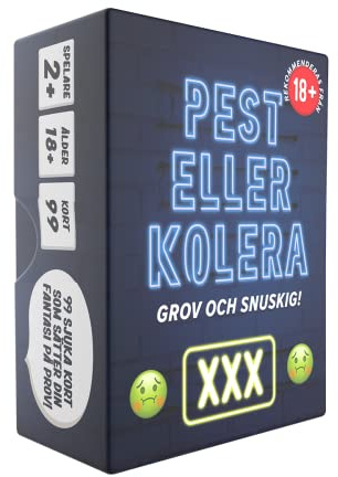 Pest eller Kolera XXX - Dryckesspel för festen med roliga, snuska och galna alternativ. Spel för Möhippa, Födelsedagsfest, förfest eller studenten!