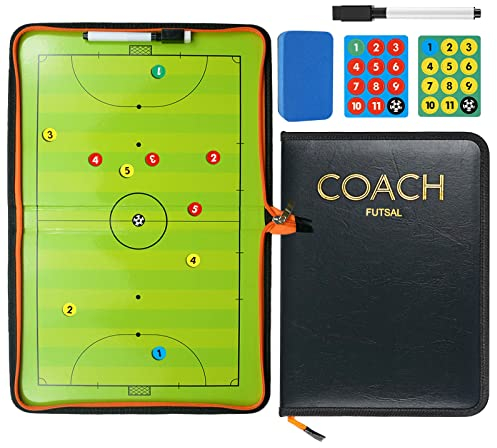 RoseFlower Taktiktafel Fußball, Taktikboard Fussball, Trainermappe Fußball Taktikmappe Fußball mit Marker Stift, Taktiktafel Fussball Magnettafel Soccer Coach Board für die Schulung Spielanalyse