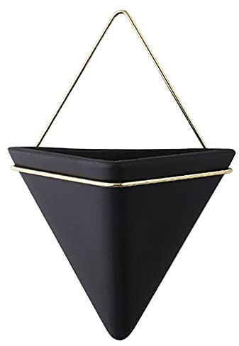 Hängetopf Korb Hängender Blumentopf Wandmontierter Blumentopf Raumdekoration Vasen Pflanzenkorb (Schwarz Gold Groß)