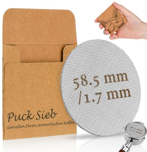 Puck Screen Puck Screen 58.5 Puck Screen 58.5 Puck Sieb Mellbree 1 pieza Filtro de café sinterizado para Espresso Coffee Portafiltros, accesorios, 1.7 mm de grosor, 150 μm, reutilizable, inoxidable