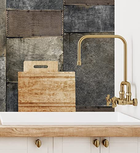 GAULAN 681690 - Carta da parati in vinile metallo di lamiere arrugginite stile industriale in relievo per pareti soggiorno cucina bagno camera da letto - Rotolo di 10 m x 1,06 m