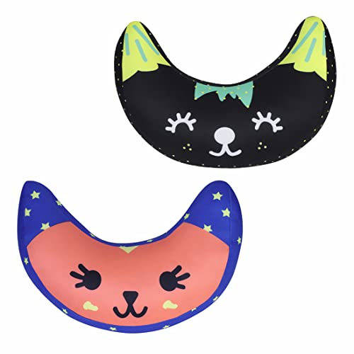 2x Gurtpolster Auto Schlafkissen Kinder Autositz Gurtkissen Baumwolle Kopfstütze Nackenschutz Nackenkissen Gurtschutz Sicherheitsgurtpolster Kopfkissen Klettverschluss Nackenstütze Kinderwagen