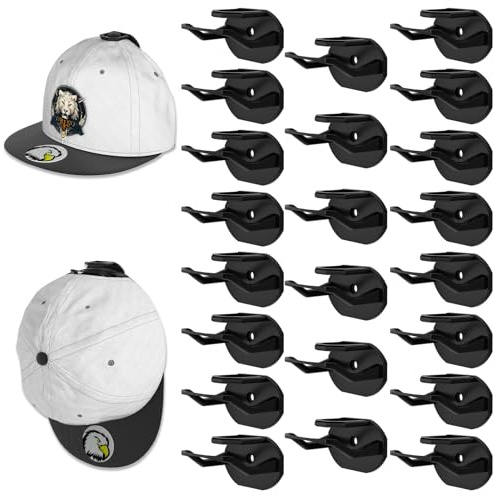 Niunuerga 22-pack självhäftande hattkrokar för vägg, superstarkt hattställ för basebollkepsar, minimalistisk hattorganiseringsdisplay för heminredning, hatthängare hållare för vägg, dörr, garderob,