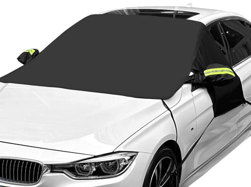 Couverture Pare-Brise Voiture, Protège Pare Brise Hiver, Protection Repliable Universelle Anti Givre et Neige UV Soleil Poussière Pluie,Bâche Pare Brise pour Voiture SUV