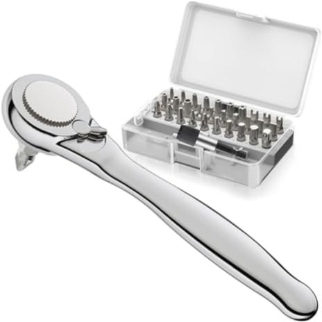 Hxhsgmeh Cacciavite Angolare 32 In 1, Piccola Chiave A Cricchetto, Cacciavite Offset, Cricchetto A Denti Grossi A Basso Profilo per Spazi Ristretti