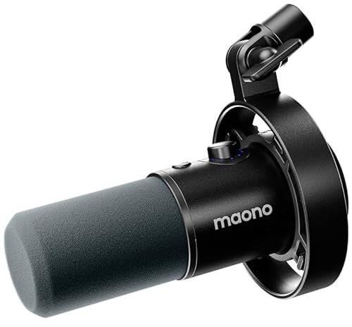 MAONO PD300X Podcast-Mikrofon XLR-USB Mikrofon mit Geräuschunterdrückung, 192kHz-24Bit Hi-Fi Audio, Stummschalttaste, Link Software für Podcasting, Streaming, Studioaufnahme