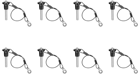 Remingtape 8 goupilles de serrage en acier inoxydable, 6 mm de diamètre, goupille de sécurité à bille avec câble de lanière à bouton-pression, longueur utile 25 mm