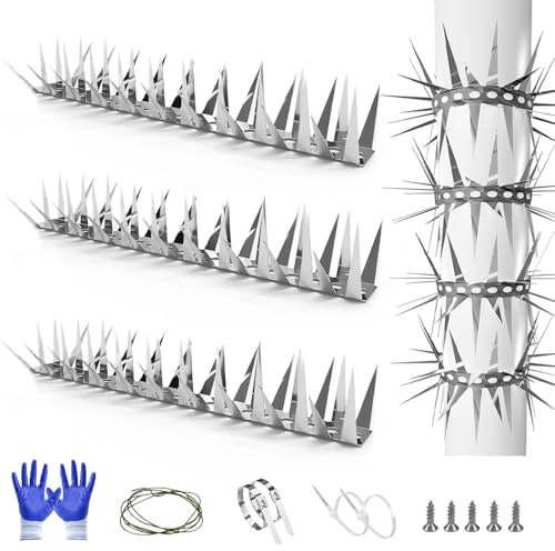 Marderabwehr,Taubenabwehr,Vogelabwehr-Spikes,4m Marderschreck für Fallrohr,Balkon,Dachrinne,zum Vertreiben von Eichhörnchen,Waschbären,Katzen,Verschlungene Dornen – optimaler Schutz