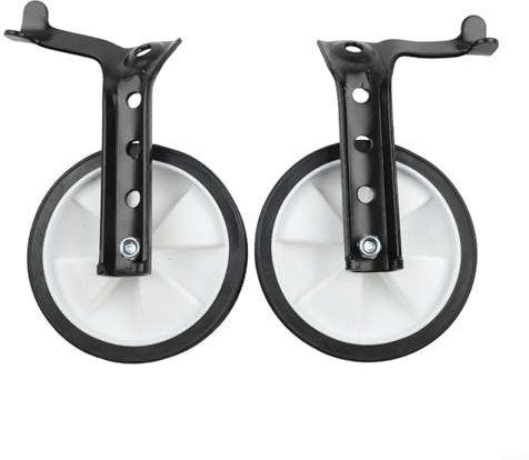 HpLive Ruote di supporto per bicicletta, ruote da allenamento per bambini, supporti per ruota posteriore regolabili, accessori per biciclette per più marce, costruzione stabile in acciaio inox, facile