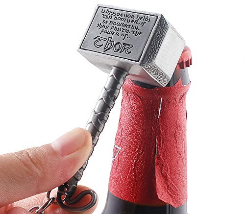VNFLY Hammer Keychain Bottle Opener, Beer Gifts Bottle Opener for Men, Husband, Dad, Grandpa, Boyfriend (Silver)