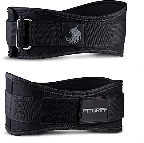FITGRIFF® Gewichthebergürtel V2 - Gewichtheber Gürtel für Damen und Herren - Bodybuilding, Krafttraining, Crossfit Training - Trainingsgürtel, Weightlifting Belt, Gym Workout (Full Black, XS)