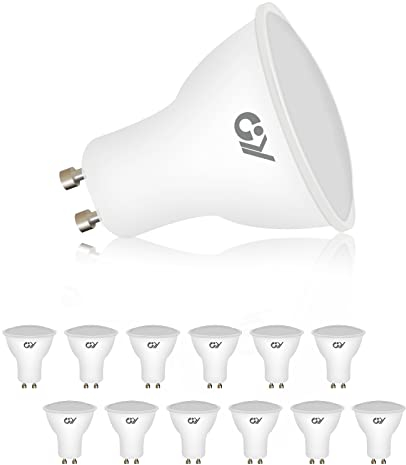 GY GU10 LED Bulbs 12 Pack Spotlight Cool White 6500K,8W 800lm Energy Saving LED Bulbs,Equivalent to 80W 120° Wide Beam for Ceiling Non-dimmable