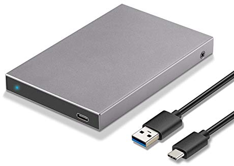 SSK Aluminium 2,5 Zoll Festplattengehäuse USB C 3.1/3.2 Gen2 6 Gbit/s Externer HDD Caddy Adapter Reader mit UASP für 2,5 Zoll 7/9,5 mm SATA HDD/SSD Kompatibel mit WD Seagate PS4/5 Xbox ect.