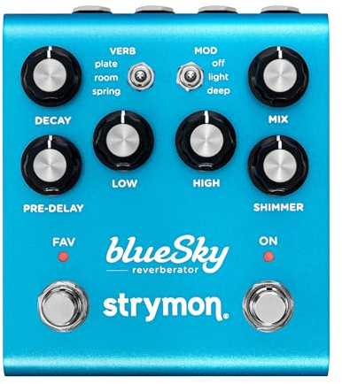 Strymon blueSky V2 Guitar Effects Pedal with Studio Quality Plate, Room and Spring Reverbs, for Electric and Acoustic Guitar, Synths, Vocals and Keyboards