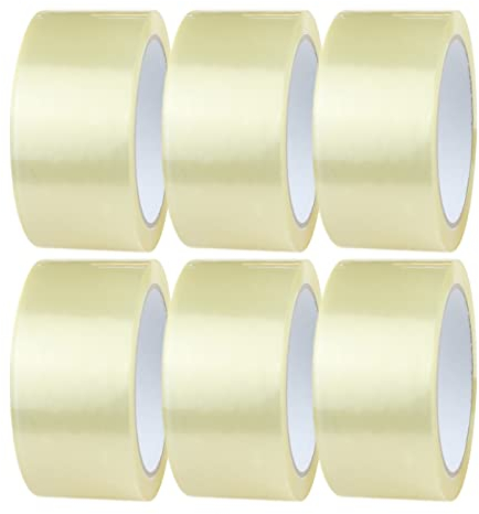 DIY-24H LEISE ABROLLEND Klebeband Transparent 50mm breit, 66 Meter, Stärke: 46my Packband Paketband Paketklebeband Klar Universalklebeband zum Verpacken von Paketen, Profi-Qualität (6 Rollen)