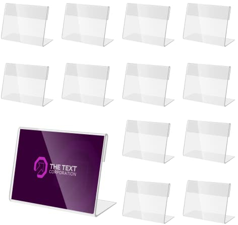 50 Stück (6 * 4cm) Preisschilder Halter Vertikal Acryl Etikettenhalter Acryl Namenskarten Halter Waren Zeichen Display Halter für Informationsetiketten Visitenkarten Büros Supermärkte Schulen
