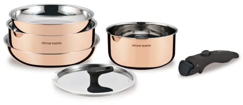 Arthur Martin Batterie de cuisine 6 pièces couvercle inox