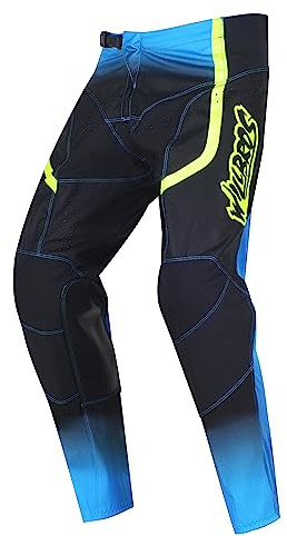 Willbros MX Pants Dirt Bike Motorcycle Trousers for Men Women Motocross Racing Mountain Bike Blue Yellow L=34