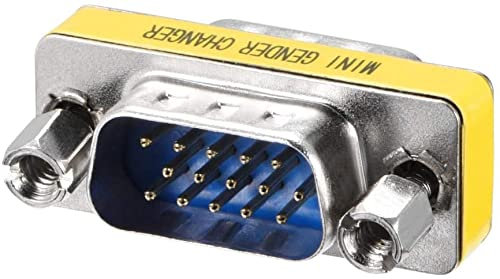XYWHPGV DB15 VGA Gender Changer 15 Pin maschio a maschio 3 file Mini Gender Changer Connettore adattatore accoppiatore per applicazioni seriali Blu(8f4f3 73cf2 78d5e 8d17a 3f296 4422c