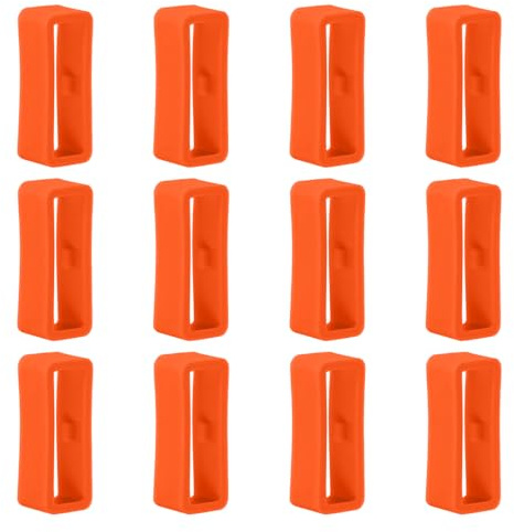 Poo4kark para Amazfit Pace Retenedor de correa para reloj 22mm Reloj de Silicona Correa Retenedor Lazo 12 Unidades Hebilla de Caucho de anillo para Amazfit Pace, Naranja#1