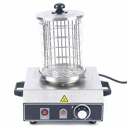 TAPMING HotDog Maker Chauffe-saucisses professionnel en acier inoxydable 350 W Argenté